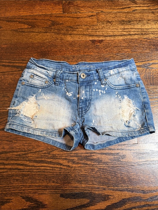 So Nikki Other - Distressed Light Blue Denim girls youth Shorts